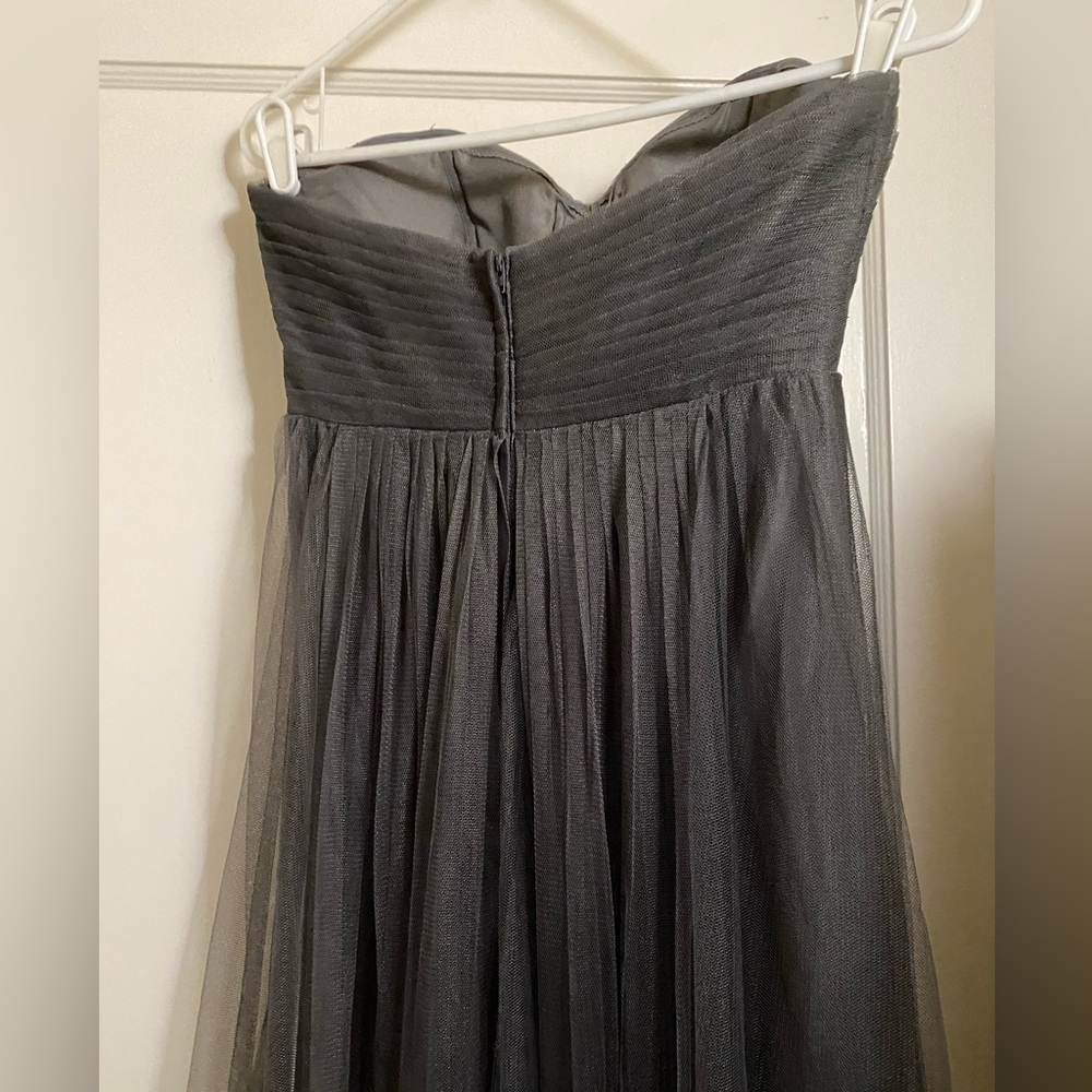 Jenny Yoo Empire Waist Flowy Grey Evening Gown Prom formal Dress retro - Picture 15 of 17